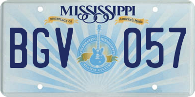 MS license plate BGV057