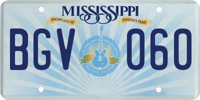 MS license plate BGV060