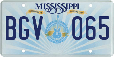 MS license plate BGV065
