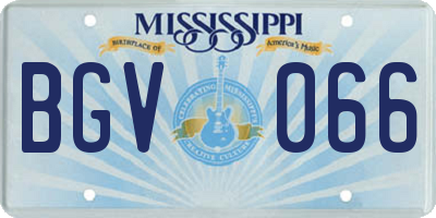 MS license plate BGV066