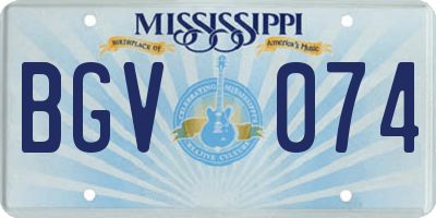MS license plate BGV074