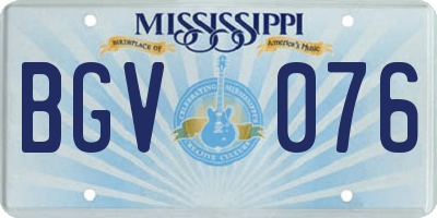 MS license plate BGV076
