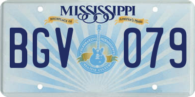MS license plate BGV079