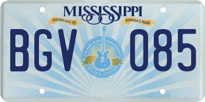 MS license plate BGV085