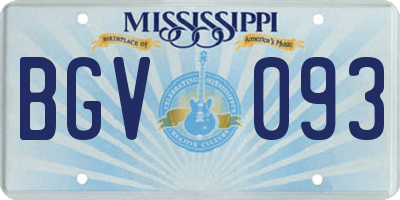 MS license plate BGV093