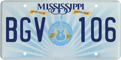 MS license plate BGV106