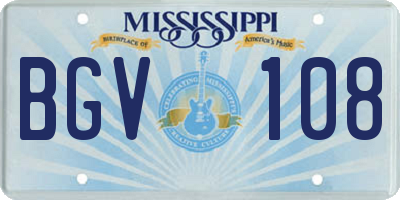 MS license plate BGV108