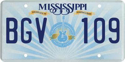MS license plate BGV109