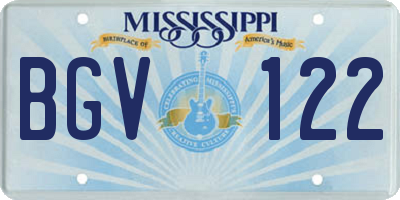 MS license plate BGV122