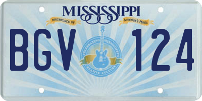 MS license plate BGV124