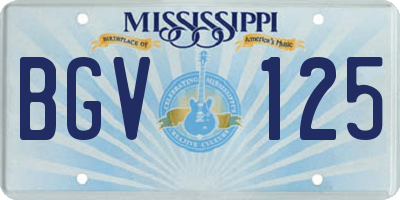 MS license plate BGV125