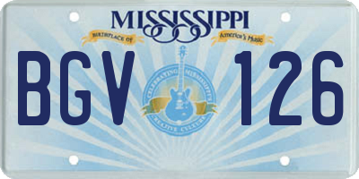 MS license plate BGV126