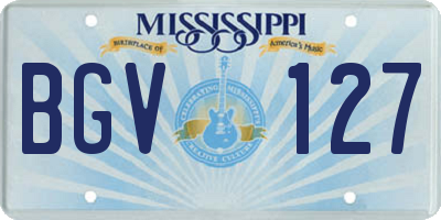 MS license plate BGV127