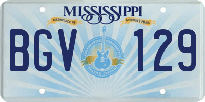 MS license plate BGV129