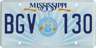 MS license plate BGV130