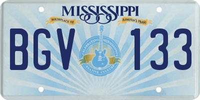 MS license plate BGV133