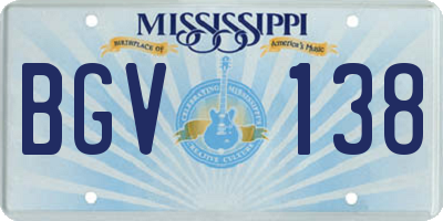 MS license plate BGV138