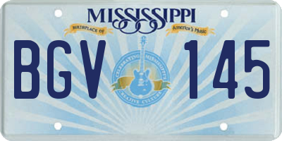 MS license plate BGV145