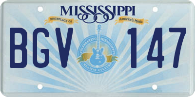 MS license plate BGV147