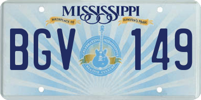 MS license plate BGV149