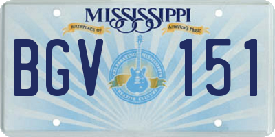 MS license plate BGV151