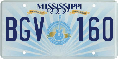 MS license plate BGV160
