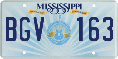MS license plate BGV163
