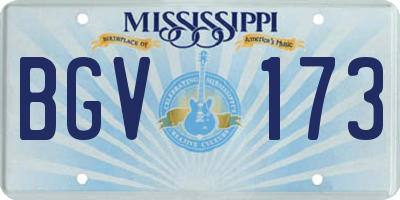 MS license plate BGV173