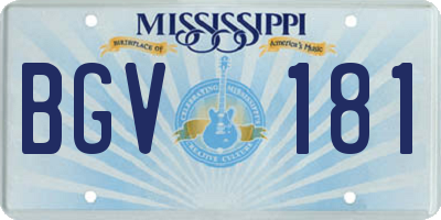 MS license plate BGV181