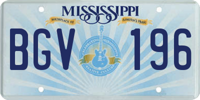 MS license plate BGV196