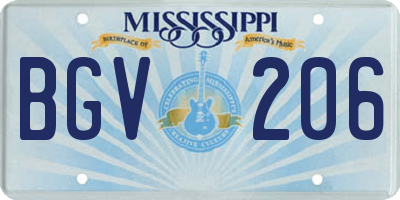 MS license plate BGV206