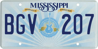 MS license plate BGV207