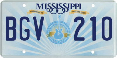 MS license plate BGV210