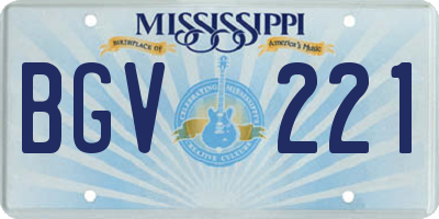 MS license plate BGV221