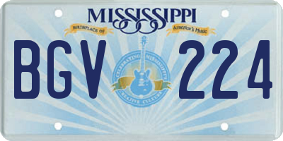 MS license plate BGV224