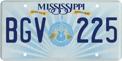 MS license plate BGV225