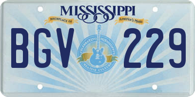 MS license plate BGV229