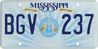 MS license plate BGV237