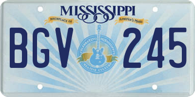 MS license plate BGV245