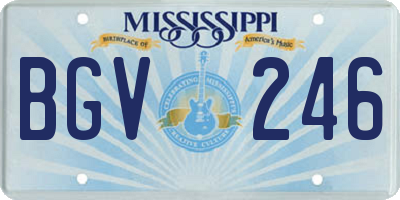 MS license plate BGV246