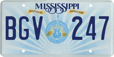 MS license plate BGV247
