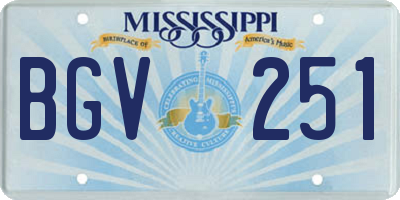 MS license plate BGV251