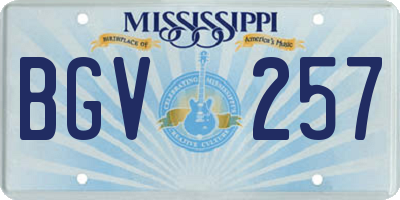 MS license plate BGV257
