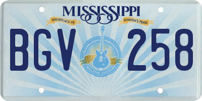 MS license plate BGV258