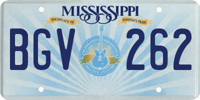 MS license plate BGV262