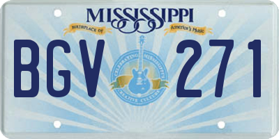 MS license plate BGV271