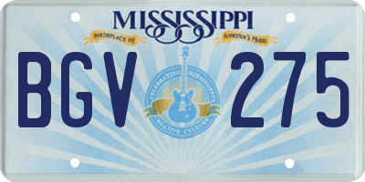 MS license plate BGV275