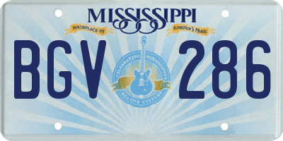 MS license plate BGV286