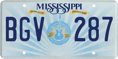 MS license plate BGV287