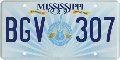 MS license plate BGV307